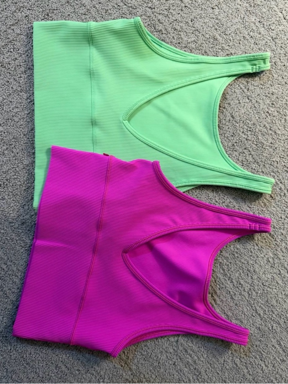 lululemon athletica Ribbed Tank Top Duo in Lime Green and Magenta